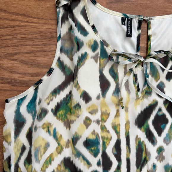 Maurice’s Womens Plus Size 2 Tank Sleeveless Top Tribal Lightweight White EUC - Picture 4 of 12